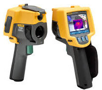 A yellow and black camera with a screen showing an image.