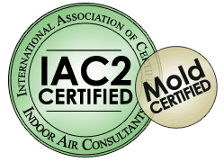 A picture of two certifications for indoor air consultants.